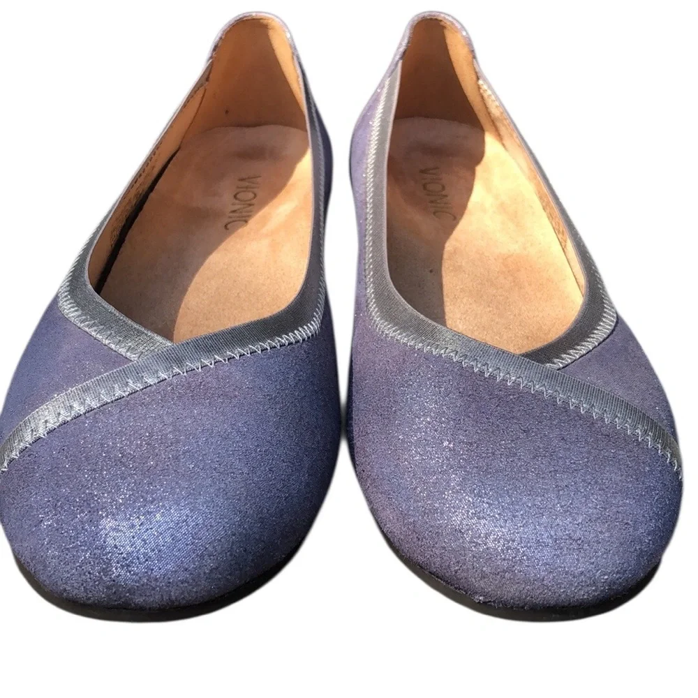 Vionic Caroll Metallic Women's Purple Ballet Flats size 6.5